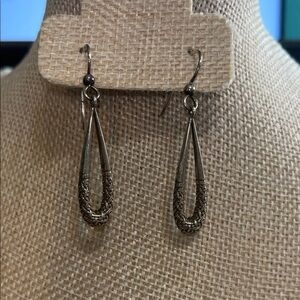 Brighton Neptunes Rings Open Teardrop Earrings Etched Scrolling Silverplate